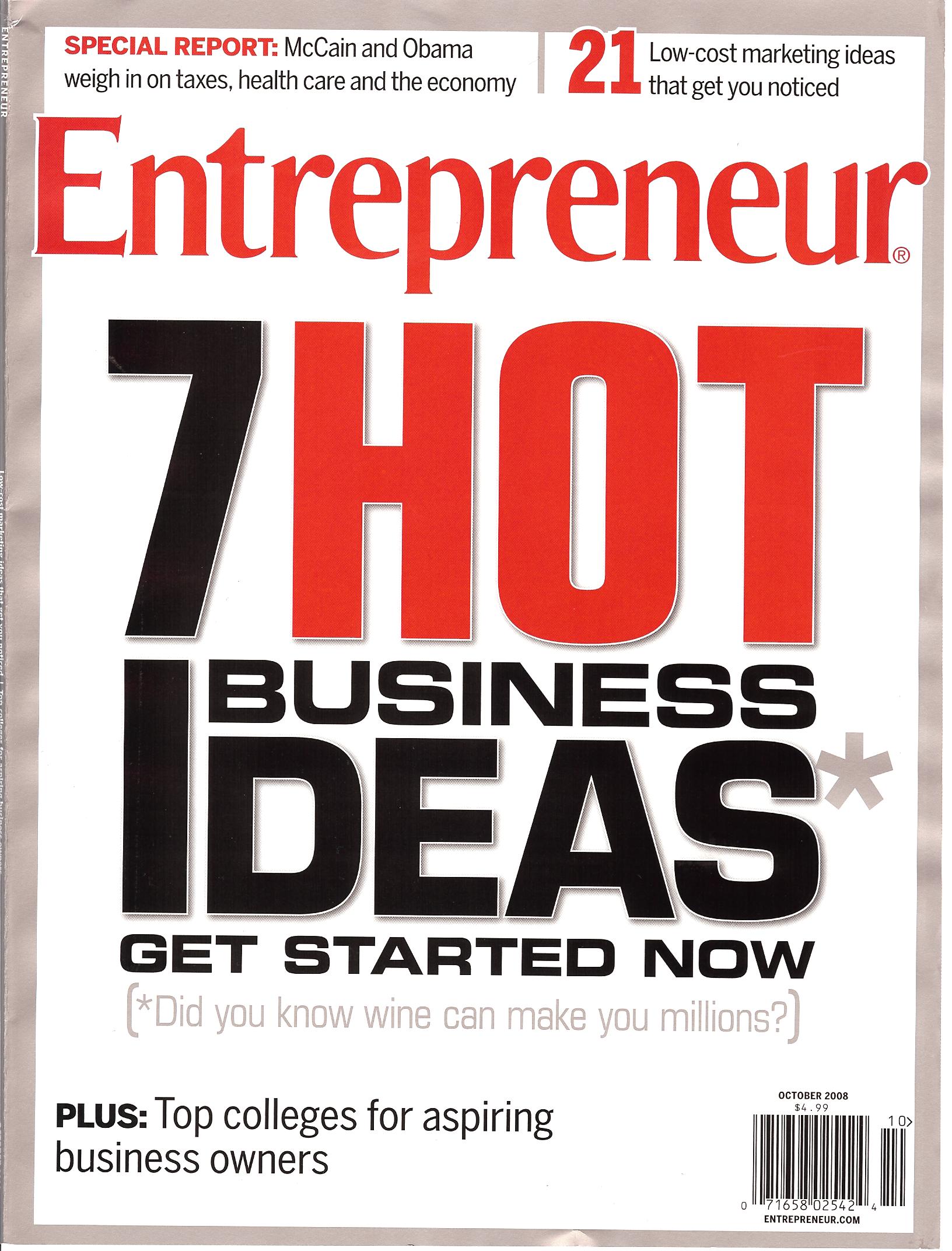 Entrpreneur Magazine Oct 2008 Cover